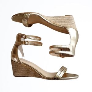 Calvin Klein Metallic Gold Wedge Sandals